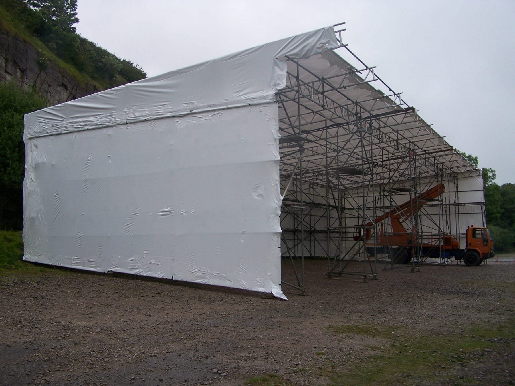 Boat shrink wrap for work shelters, tents and temporary buildings Tufcoat