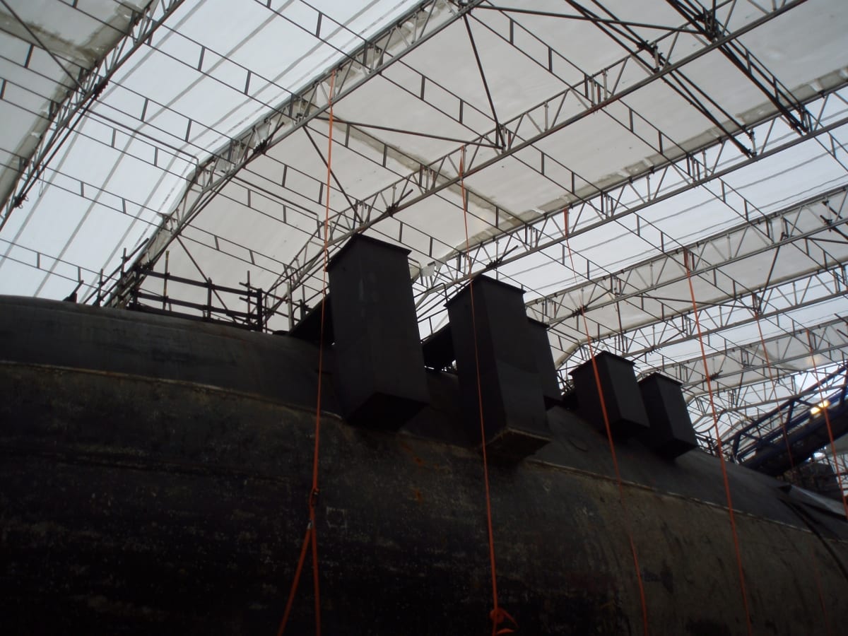 HMS Valiant Scaffold Shrink Wrap Wood Group Tufcoat