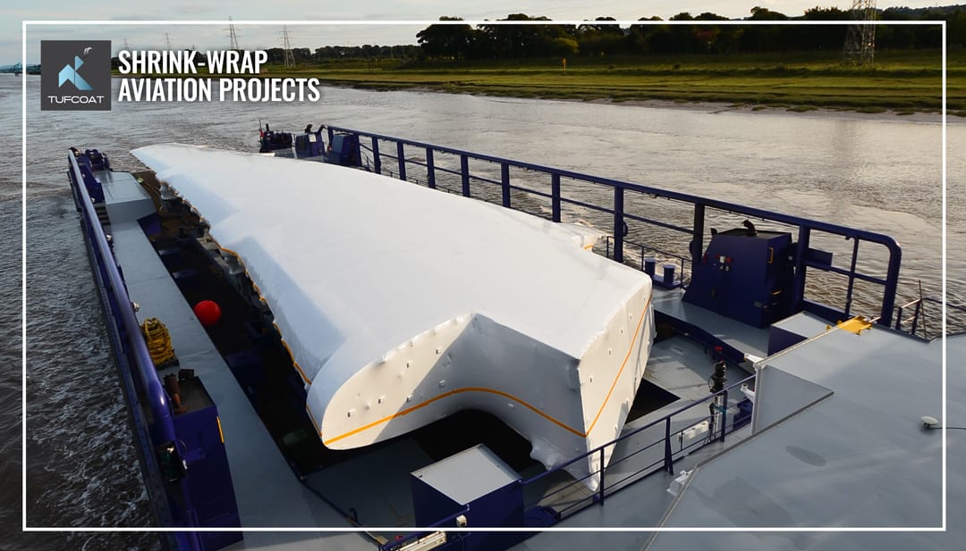 Tufcoat-Shrink-wrap-aviation-projects-Airbus-A380-wing-transport-1 Airbus A380 Wing shrink-wrapped during transport