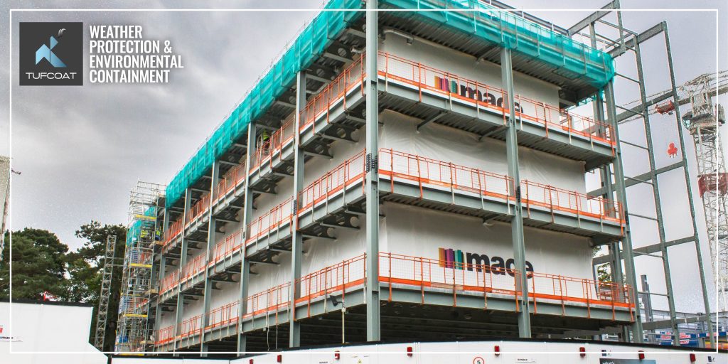 Shrink-wrap building screens completed at Oxford University which enabled the project to commence fit outs 12 weeks early