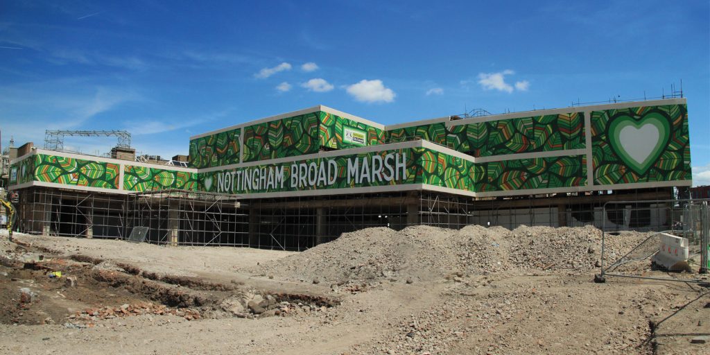 Huge Building Wrap installed at Nottingham Broadmarsh Centre