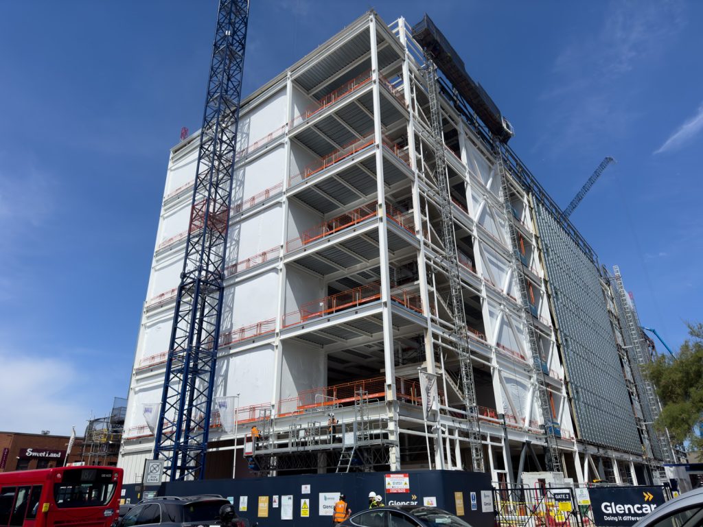 Data centre, Acton. shrink-wrap screens. Construction Screens
