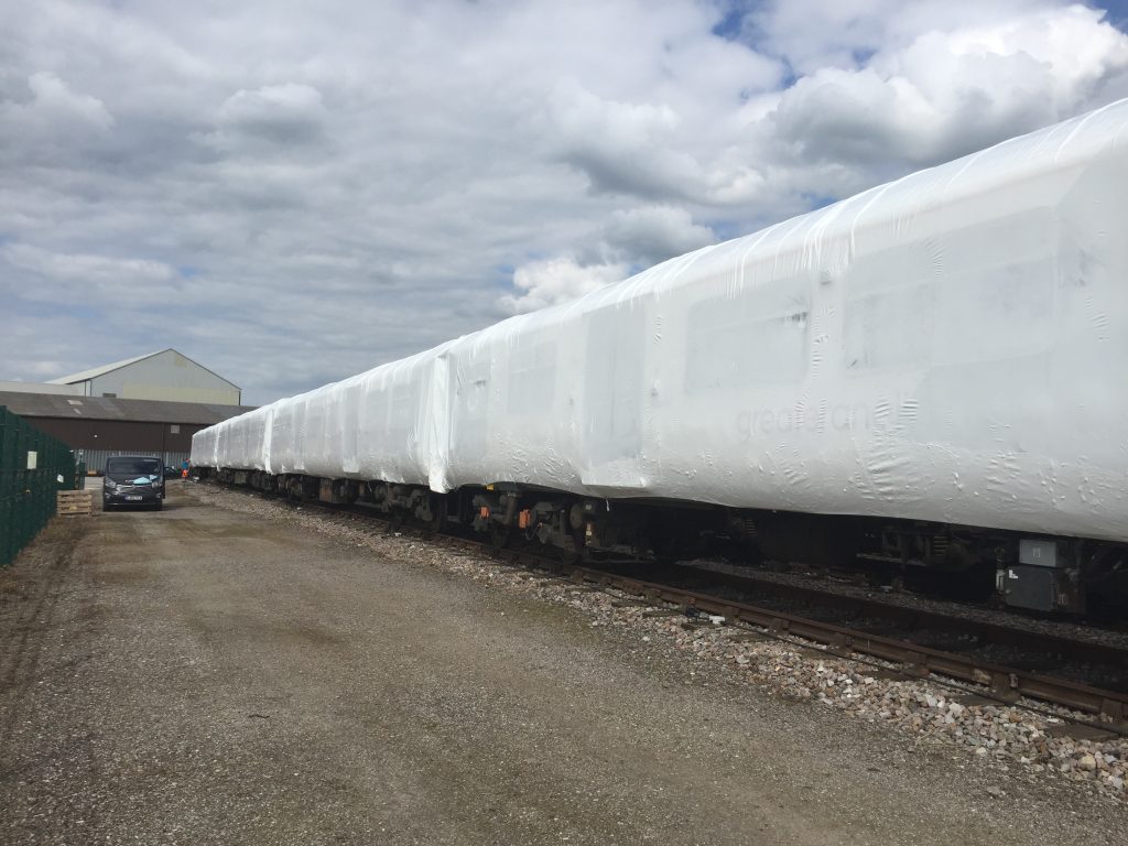 Angel Trains. Rolling stock storage covers