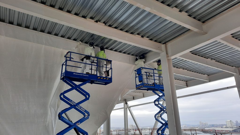 Construction weatherproofing. Shrink-wrap Construction Screens. Glencar